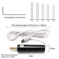 Portable DIY Small Electric Drill USB Electric Drilling Machine Handheld Acrylic Wood Drilling Tool Set Set A