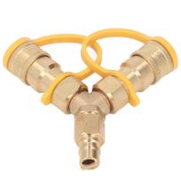 Y Splitter Natural Gas Quick Connect Adapter for Grills Generators Patio Heaters Pizza Ovens Patio Fire Pits 3/8 Inch NPT