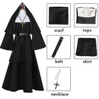 Siaubo filmai The Nun Cosplay Kostiumas The Conjuring Cosplay Juodas Moteriškas Karoliai Kryžius Vaikas Moterims Kostiumas Helovino Kostiumas S