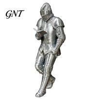 Classic Armor Plate Decor for Garden Medieval Knight Bookshelf Decor, Silver-Finished Armored Statue, Fantasy Home Dark Academic Bookshelves A