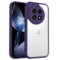 Skaidrus silikoninis dėklas OnePlus One plus 13 13R 13T 13S 12R 11 11R 10R 9R 9RT 8T 7 7T, su PC galine dalimi ir TPU buferiu, atsparus smūgiams For OnePlus 13 violetinė