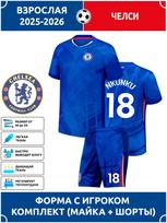 Chelsea Nkunku Adult Football Jersey #18 Champions League edition Football Jerseys Training Suit Set 28 blue