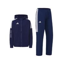 Adidas Boxing 3-Stripes Classic Retro Straight Leg Hoodie Jacket Two-Piece Casual Sports Suit Unisex Suit Dark-Blue CLTR02JBX-DBW+TR411TK-NBW 3XL