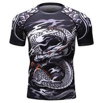 MMA Rashguard Jiu Jitsu Bjj Training Short Sleeve Fitness Muay Thai Boxing Sports Sweater Boxing Jerseys S gray