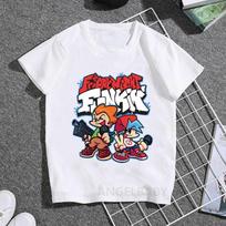Hot Game Friday Night Funkin Cartoon Kids T shirt Girls Summer Fashion Tops Baby Boys Clothes Children Short Sleeve T-shirt S