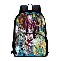 Monster High Kuprinė Priekinė kišenė Mokyklinė kuprinė Monster High Talpi kuprinė black