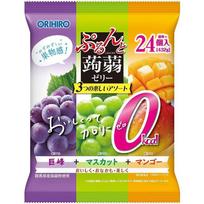Orihiro Purun Konjac želė maišelyje Didelė pakuotė Nulio kalorijų Kyoho + Muskatas Mangas 24 vnt.