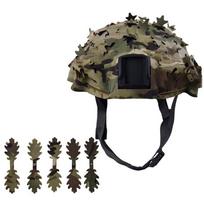 Tactical Helmet with Leaf Cut Multicam Cover (2-Pack)