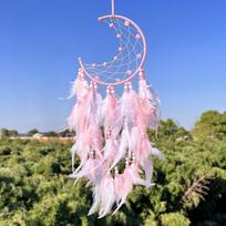 Handmade Feather Moon Dream Catcher Home Wall Car Pendant Decoration Without Light