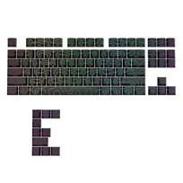 Black Pink PBT Side-Engraved Keycaps: Original Height, Two-Color, Small/Full Set, Crack Edition red