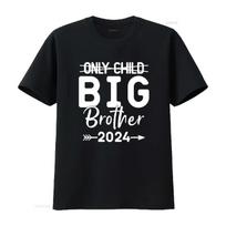 Kids Only Child Big Brother 2024 Promoted To 2 T Shirt vintage Washed Casual Versatile Soft fashion streetwear S
