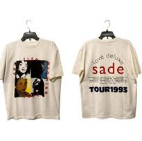 Sade Vintage 90s T-T-Shirt Sade Adu Bootleg Rap Tee Style Graphic Unisex All Size L beige