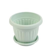 Flower Pots Lightweight Thickened Large Capacity Deep Anti-deformation Decorative Macaron Color Imitation Ceramics Planter Pot Greenery Accessories S žalia