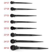 Profesionalus pastolių lizdinis raktas-atsuktuvas su reketu 10-32mm JUODAS 10-12mm black