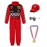 Red & Black Plaid Kids Racing Suit - Halloween Costume L (US 7-8 years)