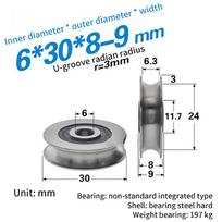 6*30*8Mm Aukštos Kokybės Vielinio Lyno Griovelio Guolio Skriemulys Durų Langų Stumdomojo Bėgelio Ritinėlis Skriemulys Nerūdijančio Plieno Skriemulys A2