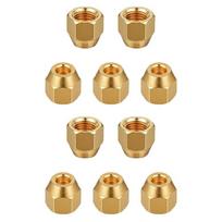 10Pcs Flares Pipe Fitting Adapter Brass Flares Nut Set for Air Conditioning & Copper Pipe Extension Butt Enduring