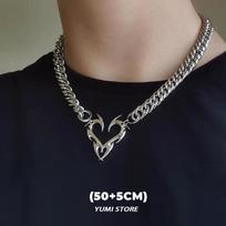 Hip Hop Thorn Heart Choker Necklace For Man Titanium Steel Chain Pendant Necklace Unisex  Street Accessories Wholesale