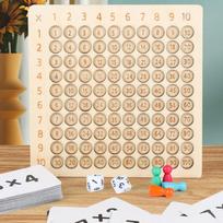 99 Multiplication Board Game Wooden Montessori  Kids Learning Educational Toys Math Counting Hundred Board Interactive Thinking