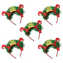 5xChristmas Headband with LED Lights Snowflake Glowing Hair Band 2024 Holiday