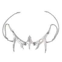 Fashion Gothic Mask Cyber Punk Irregular Silver Color Hollow Women Men Earrings white