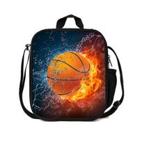 Futbolo ir krepšinio raštas Vaikų pietų krepšys Mokyklos pietų dėžutės krepšys Mados tendencija Berniukų pietų krepšys shoulder bag