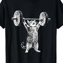 Funny Cat Gym Squatting Emojis Men's T-shirt Summer Style Unisex Casual Speed Breathable T-shirt S
