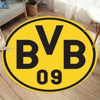 Borussia Dortmund BVB Large Text Circular Area Rug Bundesliga Football Round Floor Carpet Gaming Chair Living Room Bedroom Home Decor Mat 60x60cm( 15x23in )