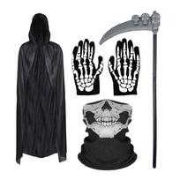 Grim Reapers Party Costumes for Adult Halloween Reapers Costume Accessory Hooded Cloak Grim Reapers Scythe Skull Mask 1 black