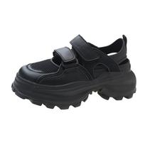 Fashion Wedge Women's Sports Sandals Female Shoes 2025 Summer Mesh Closed Toe Platform Women's Sandals Outdoor Casual Ladies Sandalias 38 juoda