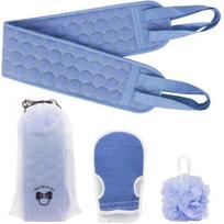 Splish - Bath Body Brush Shower Exfoliating Back Brush Scrub Belts Stain Removal Exfoliating Gloves Dropshipping mėlyna