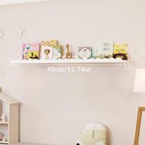 Boho Wall-Mounted Shelf, Wooden Floating Shelf for Kids' Room, Nursery Wall Decor, Scalloped Edge Display Shelf for Storage