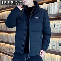JEEP SPIRIT Men's Stand Collar Duck Down Puffer Jacket 2XL juoda