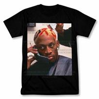 Dennis Rodman Chicago Bulls Graphic T shirt Vintage Style Basketball Fan Tee S brown