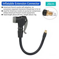 Inflatable Extension Tube Adapter for Schrader and Presta Valves Mountain Road Bike Pump Hose Conversion Head Accessory 20cm