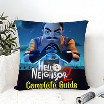 Funny Horror Game H-Hello Neighbor 2 Pillow Case Linen Pillow Case Sofa Home Decor Cushion Cover Cushion Cove Peach skin 18*18(CM)-1Pcs blue