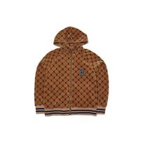 MLB Boston Red Sox Full Print Zip-Up Hoodie Jacket Unisex jackets Brown 3ATRM0224-43BGD XL