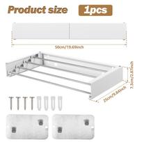 Folding Clothes Drying Rack Wall-Mounted Stainless Steel Laundry Hanger Spa Saving For Indoor Balcony Drying Clothe Towel Rack 4 white
