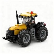 Naujas 153 vnt. MOC traktoriaus JCB Fastrac priekabos modelis, „pasidaryk pats“ kūrybinės idėjos, gimtadienio dovanos, technologijos, individualūs konstravimo kaladėlės, namų dekoras black