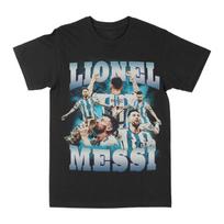 Lionelio Messi Unisex juodi medvilniniai marškinėliai Retro Vintage Streetwear L gray