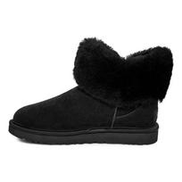 UGG Cinched Fur Mini Snow Boots Black Women's 1106909-BLK 37