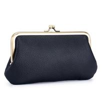 New European and American clip bag hand grab bag female simple long hand bag wallet mouth gold storage bag large capacity