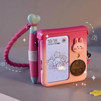 Cute flip phone case for Oppo find n2 flip funda para Oppo find n3 flip Case with stylus and lanyard For OPPO Find N2 Flip white