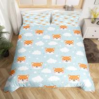 Cute Dog Duvet Cover Collection Dog Corgi Animal Funny Decorative 3 Piece Bedding Collection With 2 Pillow Sham Twin Full Queen King Size EU single(135x200cm) white
