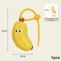 Banano dantų šepetėlio galvutės apsauginis dangtelis su dantų pastos skyreliu Dantų šepetėlio dulkių spaustukas Nešiojama kelioninio stiliaus laikymo dėžutė geltona