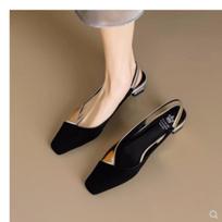 Summer New Style Fashion Women's Elegant Sexy Sandal Popular Casual Ladies Low-heeled Single Shoes Chaussure Femme Zapatos Mujer 35