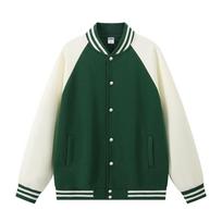 Trendy brand autumn and winter high-end baseball jacket, street style American jacket, youth campus raglan sleeve men's top M žalia