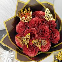 Daugiaspalvis Amžinos Rožės Puokštė - Tobula Dovana Motinos Dienai & Valentino Dienai, Rankų Darbo & Paruošta Siųsti 1 Flower sidabras