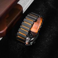 Titanium Metal Bracelet for Apple Watch Ultra 3 2 49mm Rubber Business Strap for Iwatch 11 10 46mm 9 8 7 45mm 6 5 SE3 44mm Band 44mm