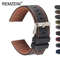 Rubber Silicone Watch Band Strap 20mm 22mm 24mm Women Men Green Red Black Sport Watch Band Stainless Steel Metal Clasp 20mm